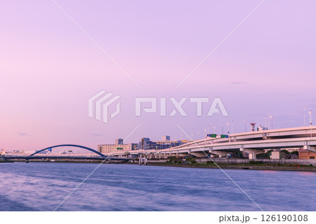 夕暮れの隅田川 東京夕景 夕暮れの隅田川 東京夕景 126190108