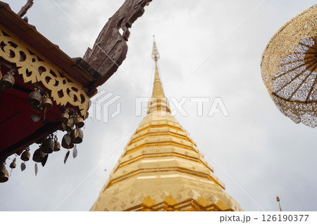 gold temple at chiangmai thailand gold temple at chiangmai thailand 126190377