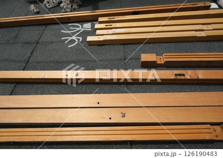 祇園祭蘆刈山の山鉾建て 126190483