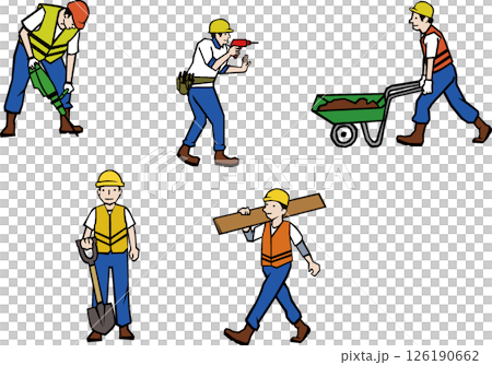 工人在建築工地工作 工人在建築工地工作 126190662