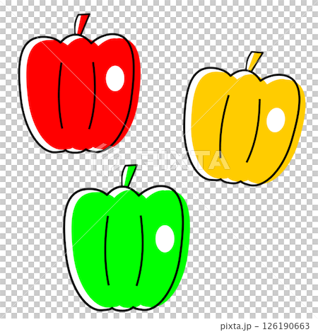 手描き風かわいいピーマン イラスト アイコン 126190663