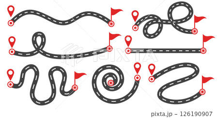 Concept of plan with an easy route A, difficult option B and real life way. Expectation and reality. Vector illustration Concept of plan with an easy route A, difficult option B and real life way. Expectation and reality. Vector illustration 126190907