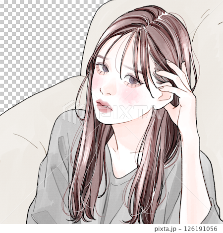 だるそうな女性 126191056