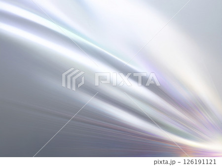 白背景に虹色の光が曲線を描き広がる 126191121