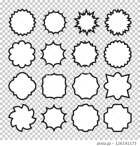 Easy to use jagged explosion speech bubble frame set basic 126191173