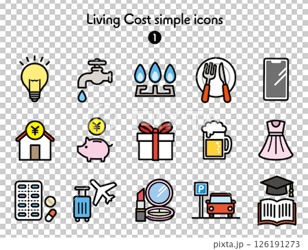 圖示集合生活費用 126191273