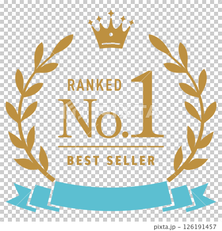 王冠とリボンのついたのランキングフレーム3【金と青】 / No.1 126191457