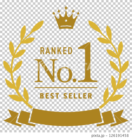 王冠とリボンのついたランキングフレーム3【金】 / No.1 126191458