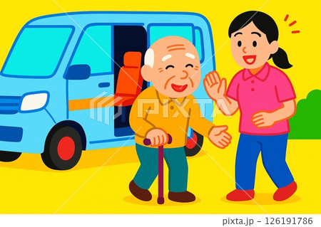 笑顔でお出迎え、送迎サービス 126191786