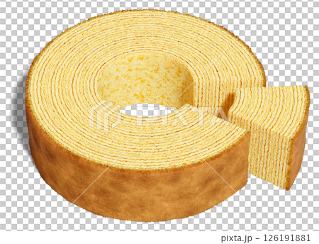 Baumkuchen (partially cut) 126191881