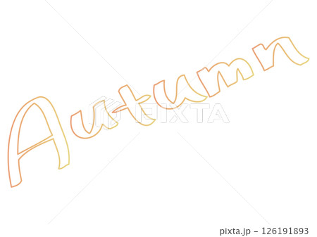 オレンジの手書きのAutumnの文字 オレンジの手書きのAutumnの文字 126191893