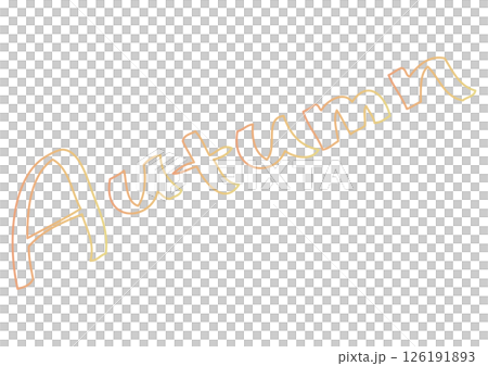 オレンジの手書きのAutumnの文字 オレンジの手書きのAutumnの文字 126191893