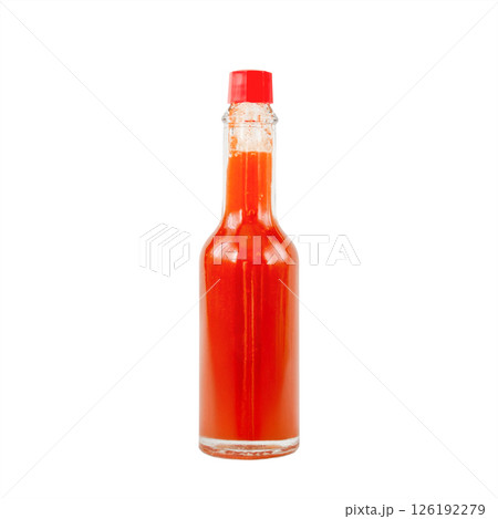 A bottle of Tabasco pepper sauce isolated 126192279