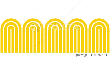 Pasta seamless pattern. Italian spaghetti background. Yellow japan ramen design. Chinese noodle texture. Abstract wavy line pattern. Food bg. Vector illustration isolated on white background 126192681