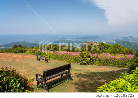 伊勢志摩スカイライン 朝熊山頂展望台 伊勢湾が全部見える丘 126192722