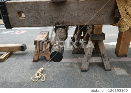 祇園祭白楽天山の山鉾建て 祇園祭白楽天山の山鉾建て 126193100