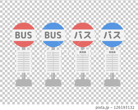 Bus stop illustration set 126193132