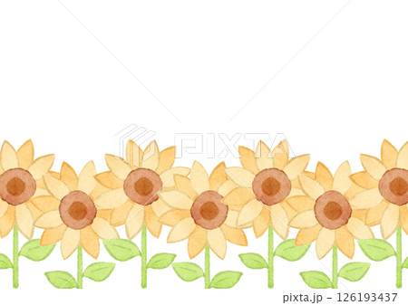かわいいヒマワリの背景イラスト かわいいヒマワリの背景イラスト 126193437