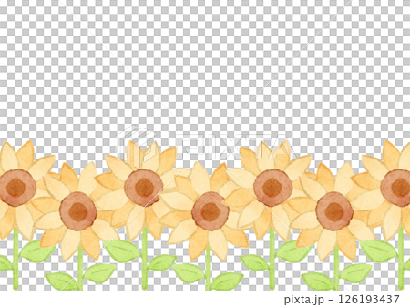 かわいいヒマワリの背景イラスト かわいいヒマワリの背景イラスト 126193437