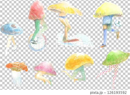 蘑菇矮人水彩插圖集02 126193592