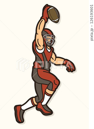 American Football Player Action Cartoon Sport Graphic Vector American Football Player Action Cartoon Sport Graphic Vector 126193601