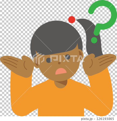 Illustration of a woman thinking, wondering, not understanding 126193865