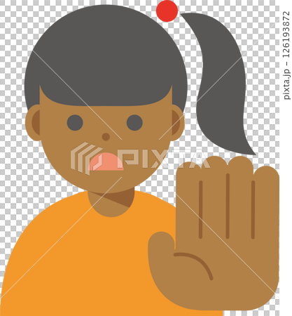 Illustration of a woman refusing or stopping Illustration of a woman refusing or stopping 126193872