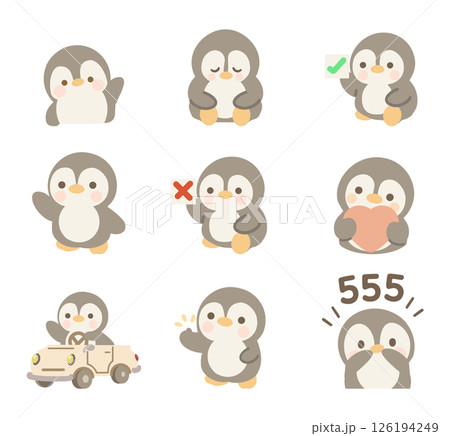 Adorable Penguin Doodle Collection 126194249