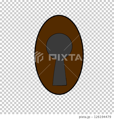 シンプル　鍵穴　かぎ穴　白背景 126194479