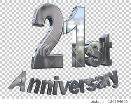 3DCG文字「21st Anniversary/21周年マークキラキラ」 126194696