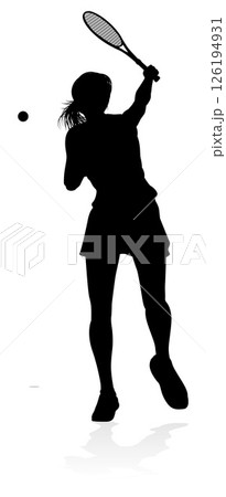 Tennis Player Woman Sports Person Silhouette 126194931