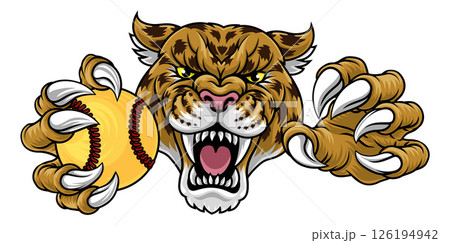 Jaguar Leopard Cheetah Panther Softball Mascot Jaguar Leopard Cheetah Panther Softball Mascot 126194942