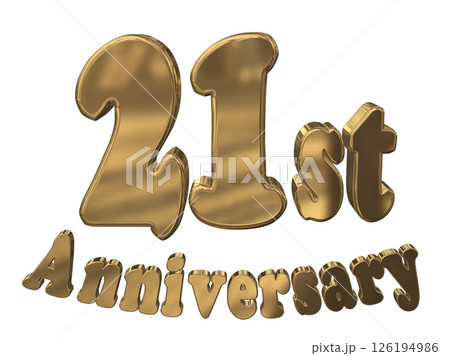 3DCG文字「21st Anniversary/21周年マークキラキラ」 126194986
