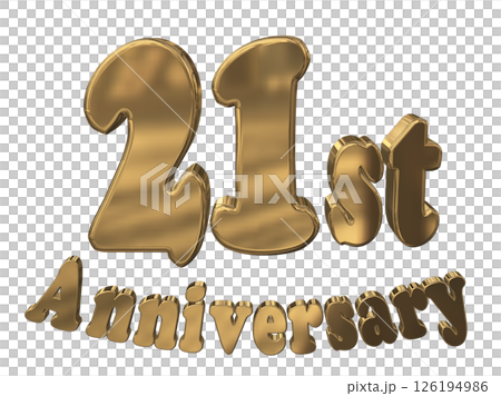 3DCG文字「21st Anniversary/21周年マークキラキラ」 126194986