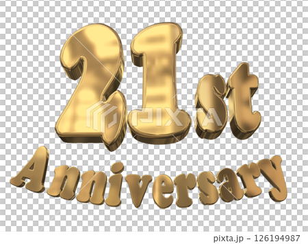 3DCG文字「21st Anniversary/21周年マークキラキラ」 126194987