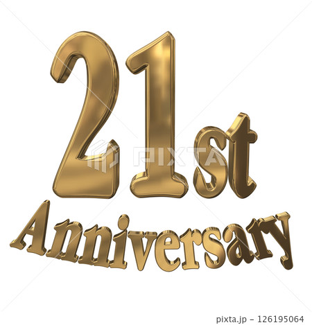 3DCG文字「21st Anniversary/21周年マークキラキラ」 126195064