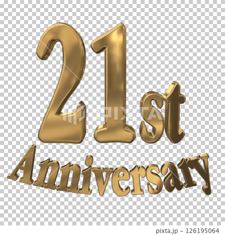 3DCG文字「21st Anniversary/21周年マークキラキラ」 126195064
