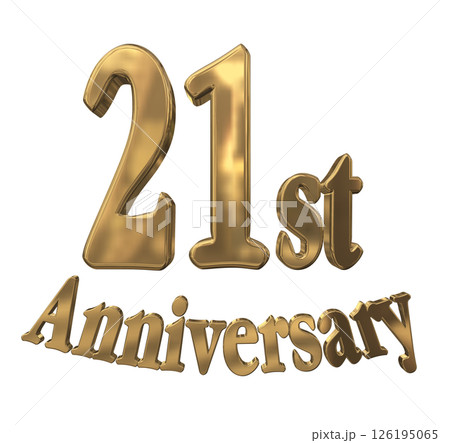 3DCG文字「21st Anniversary/21周年マークキラキラ」 126195065