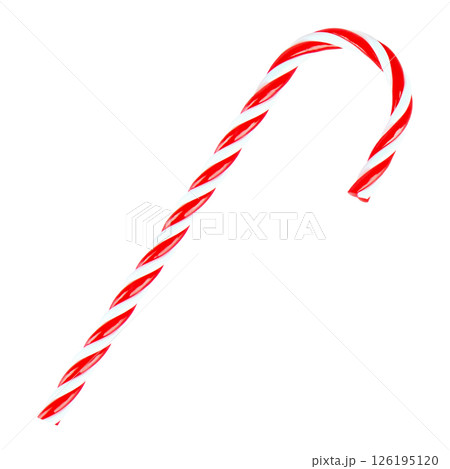 christmas candy cane red with white isolate christmas candy cane red with white isolate 126195120
