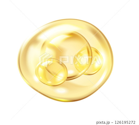 Golden bubble with collagen molecules vector illustration Golden bubble with collagen molecules vector illustration 126195272