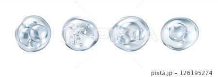 Collagen molecules inside transparent silver bubbles icons 126195274