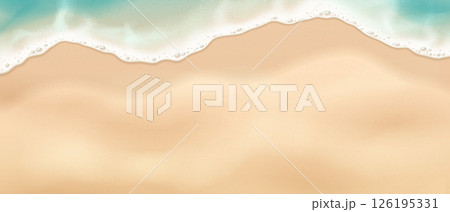 Abstract Illustration of Beach Waves Meeting Sandy Shore 126195331