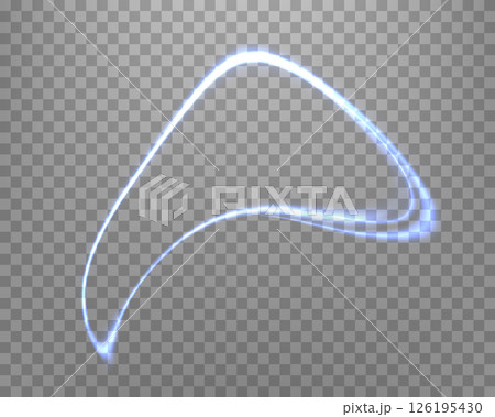 Blue magic ring with glowing. Neon realistic energy flare halo ring. Abstract light effect on a transparent background. Vector illustration. 126195430