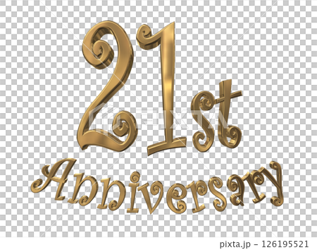 3DCG text "21st Anniversary/21st Anniversary Mark Sparkle" 126195521