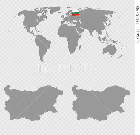 Bulgaria Map Set with World Location. 126195906