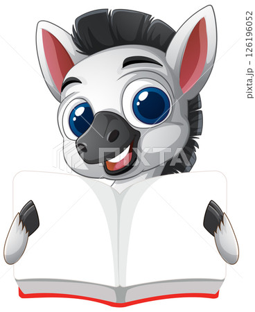 Cute Zebra Reading a Book 126196052