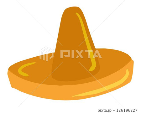 Mexican hat illustration, sombrero, white background, cultural style, festive touch. Mexican hat illustration, sombrero, white background, cultural style, festive touch. 126196227