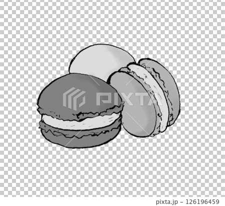 Illustration material: sweets macaroons 126196459