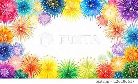 夏の夜空に咲く花火のイラスト 夏の夜空に咲く花火のイラスト 126196617