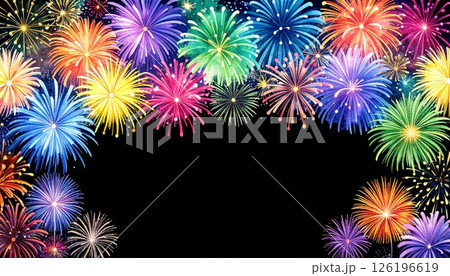 夏の夜空に咲く花火のイラスト 夏の夜空に咲く花火のイラスト 126196619